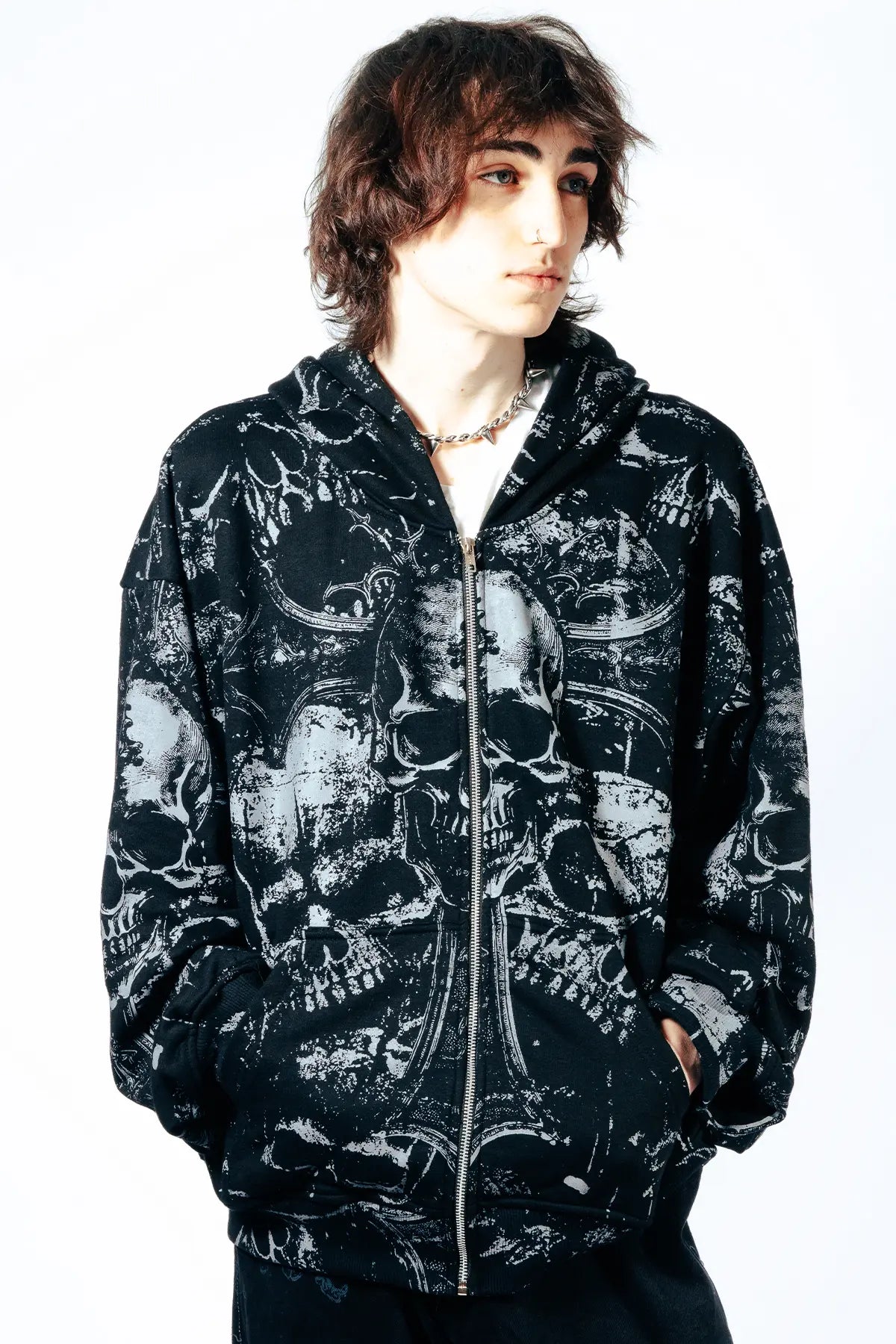 Hollow Zip Hoodie