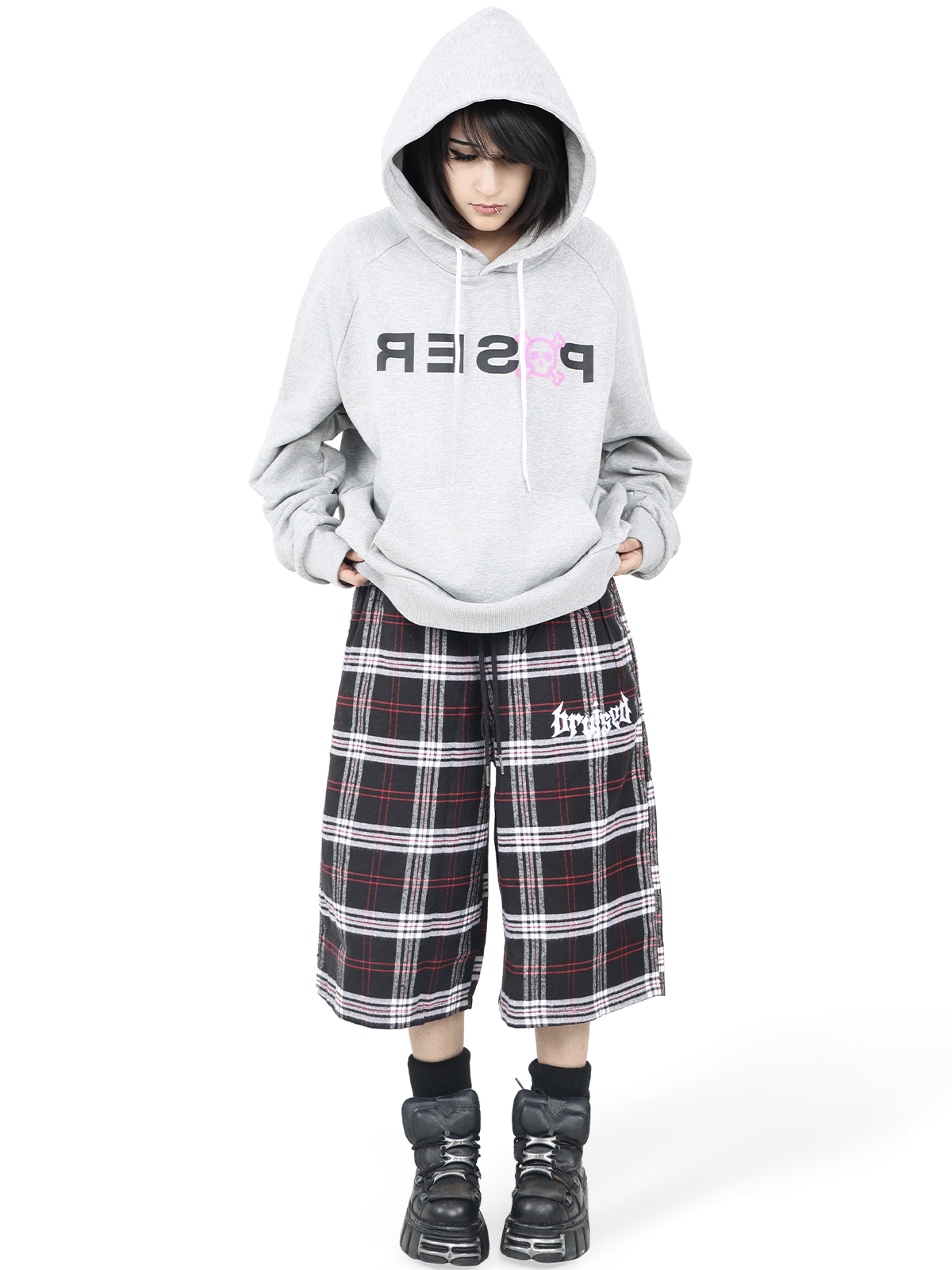 Plaid Shorts (Red) - BRUISED LA