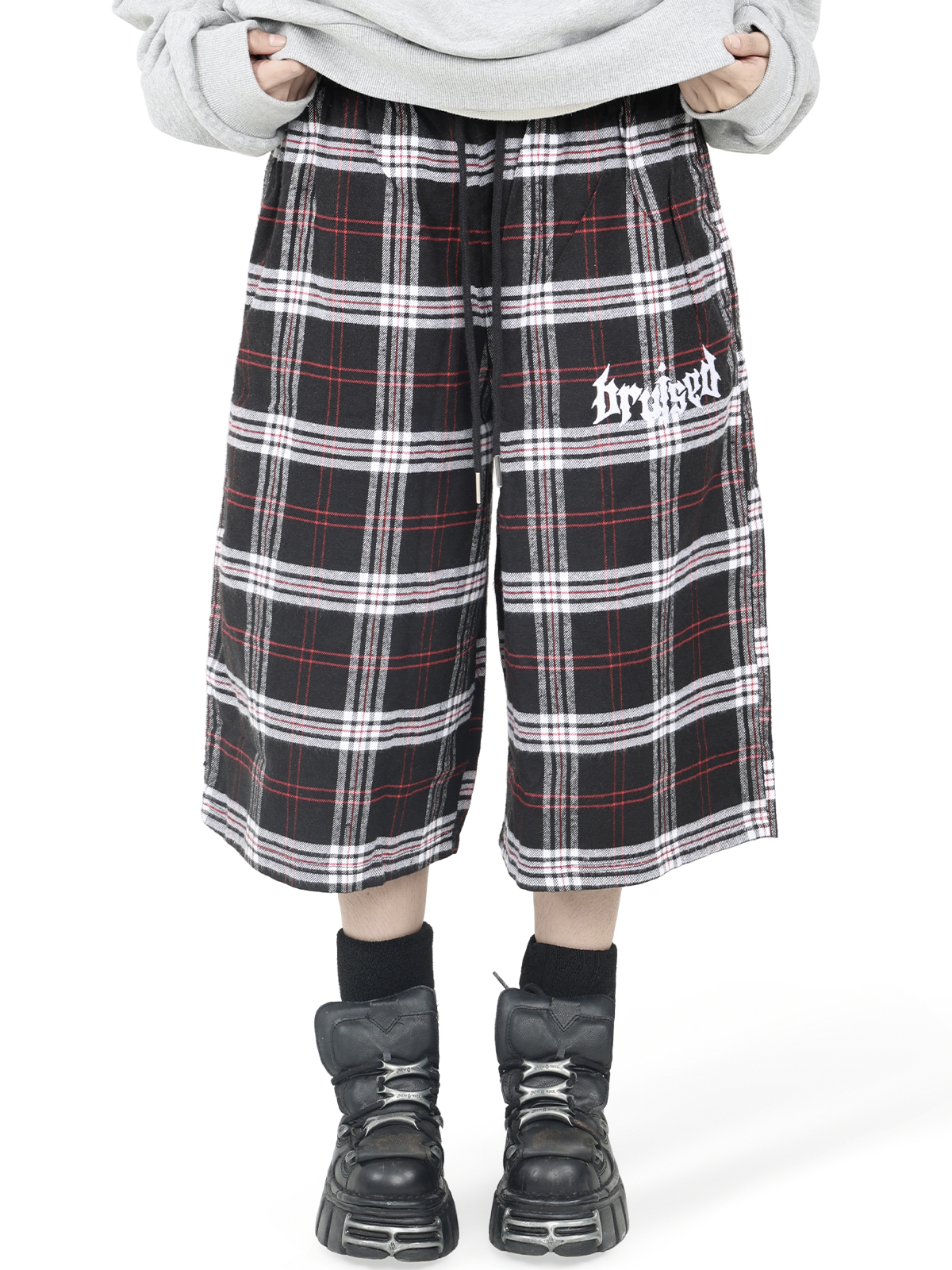 Plaid Shorts (Red) - BRUISED LA