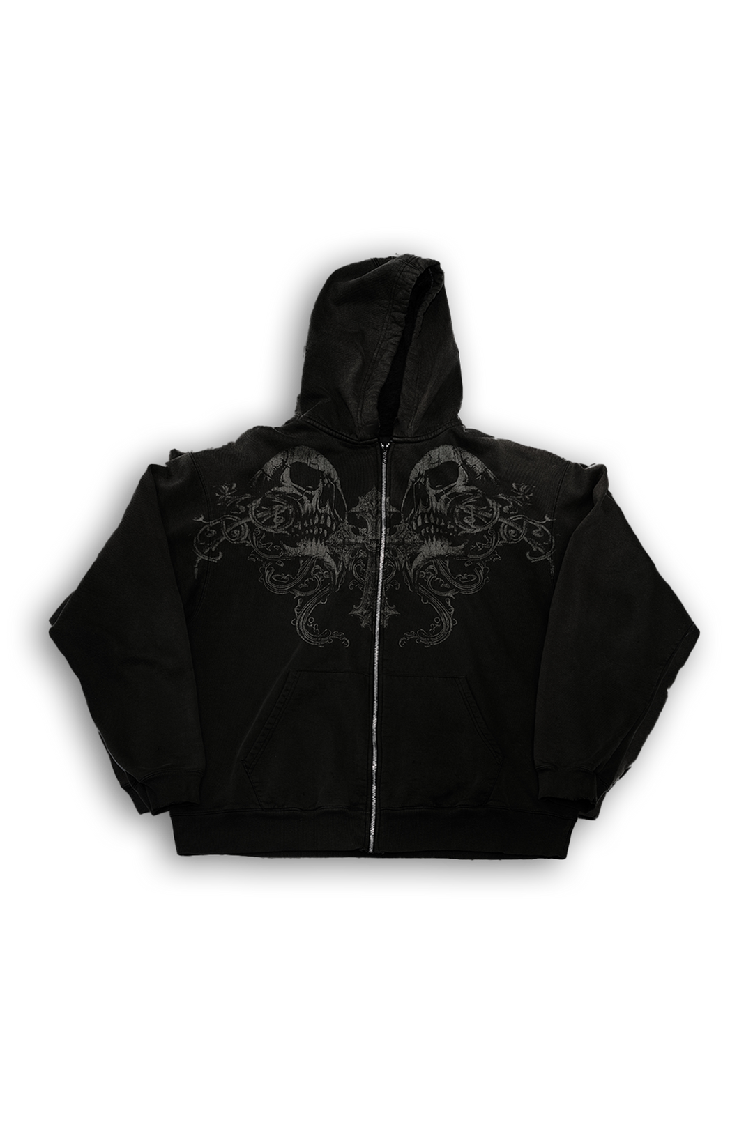 OVERDIE DAMAGE ZIP KNIT / BRW