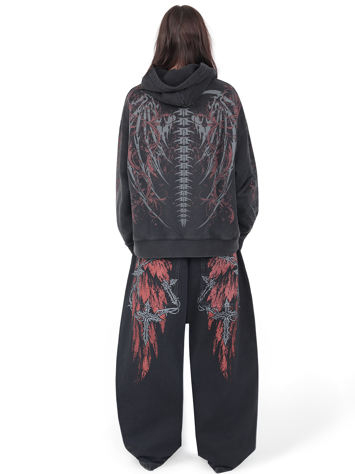Skeletal Zip Hoodie - BRUISED LA