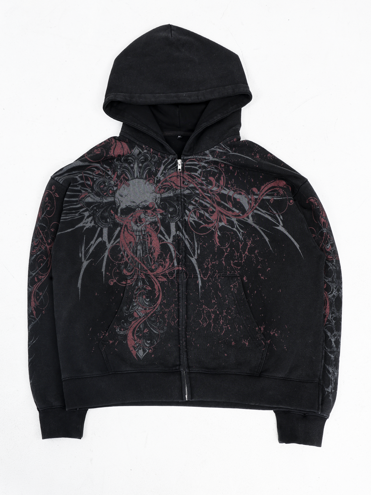 Skeletal Zip Hoodie - BRUISED LA