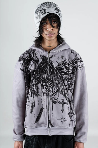Slate Zip Hoodie (Ash) – BRUISED
